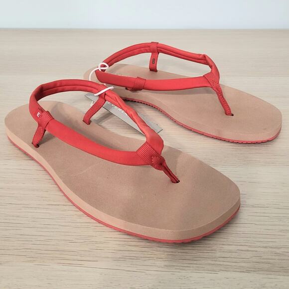 Everlane ReNew Strappy Sandals Red Beach Thong Lycra Flip Flop Slingback 8 - Picture 1 of 9